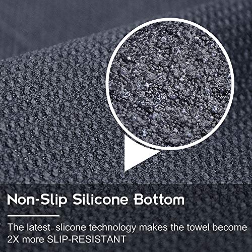 Heathyoga Hot Yoga Towel Non Slip, Microfiber Non Slip Yoga Mat Towel, Exclusive Corner Pockets Design, Dual-Grip, Sweat Absorbent, Perfect for Hot Yoga, Bikram, Pilates and Yoga Mats