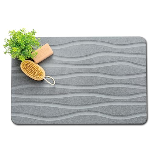 Stone Bath Mat, Non-Slip Natural Diatomaceous Earth Bath Mat, 23.5
