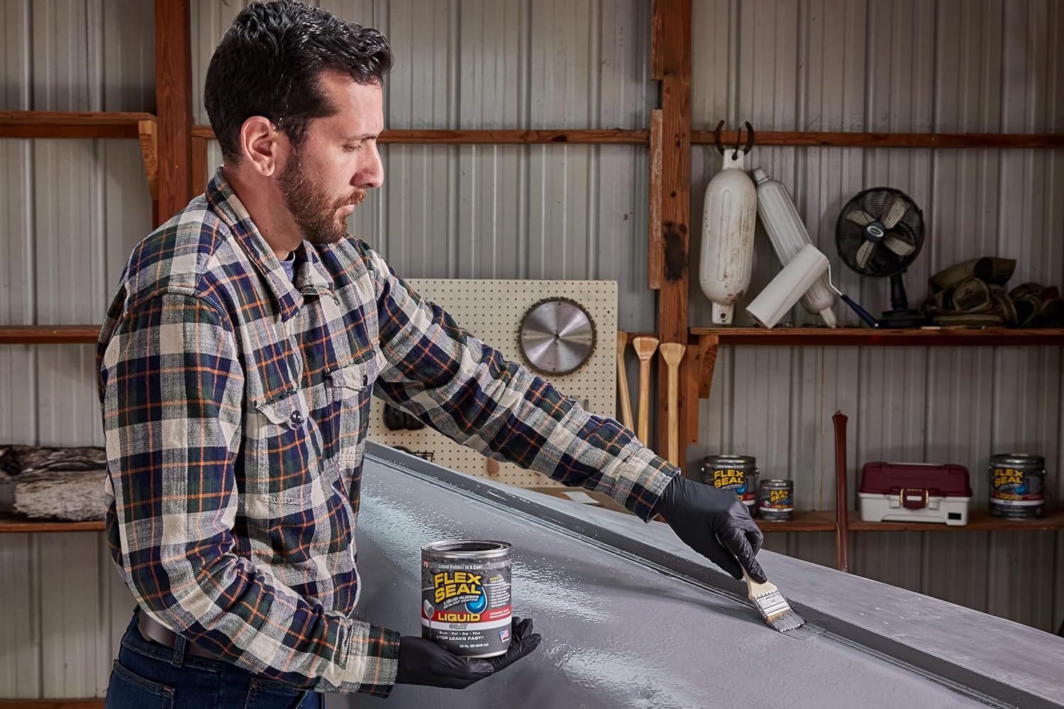 Flex Seal Liquid, Liquid Rubber Coating Sealant, Waterproof, Flexible, Breathable, and UV Resistant, Roof Repair, Basements, RV, Campers, Trailers, Marine, EPDM, Masonry, 1 Gallon, Gray