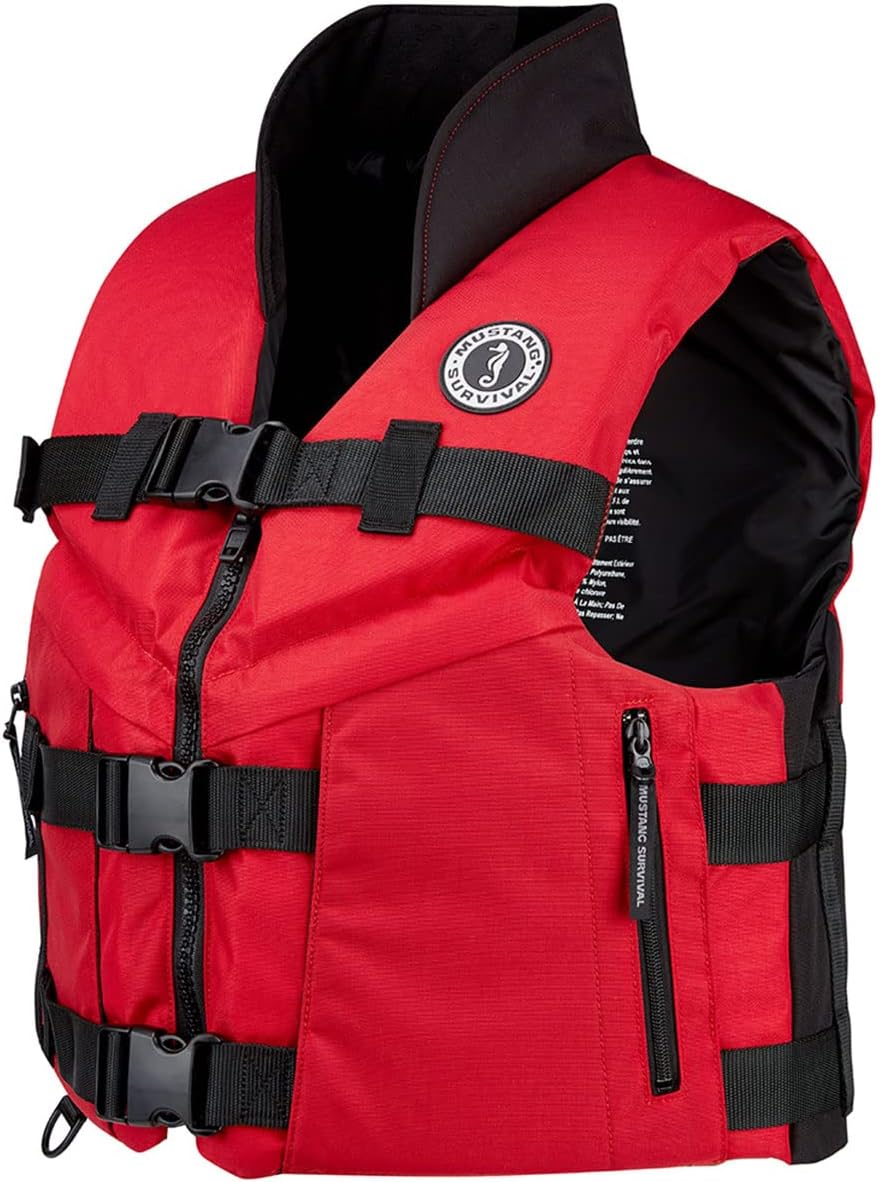 Mustang Survival Accel 100 Fishing Foam Vest X-Large Red/Black