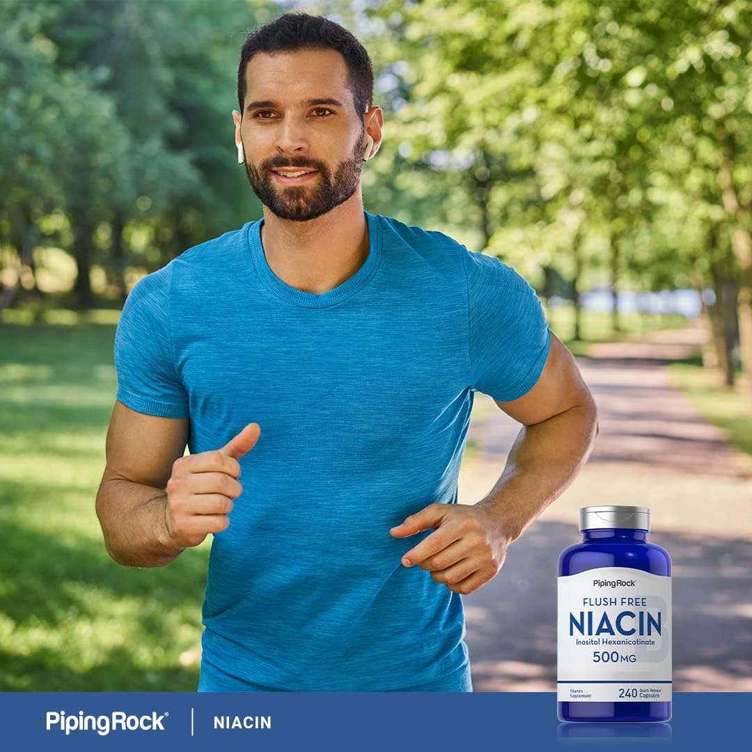 Piping Rock Niacin 500mg | Flush Free | 240 Capsules | Vitamin B3 Supplement | Non-GMO, Gluten Free