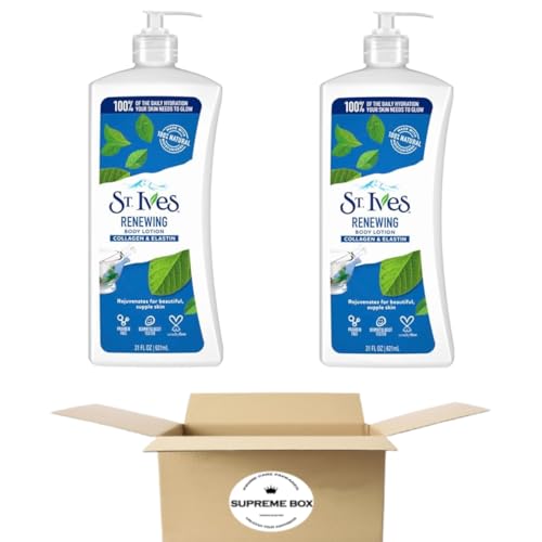 St. Ives - Skin Renewing Collagen Elastin Body Lotion, Hand & Body Lotion Moisturizer for Dry Skin Collagen Elastin Made with 100% Natural Moisturizers 21.00 oz - Pack of 2 (42 oz in total)