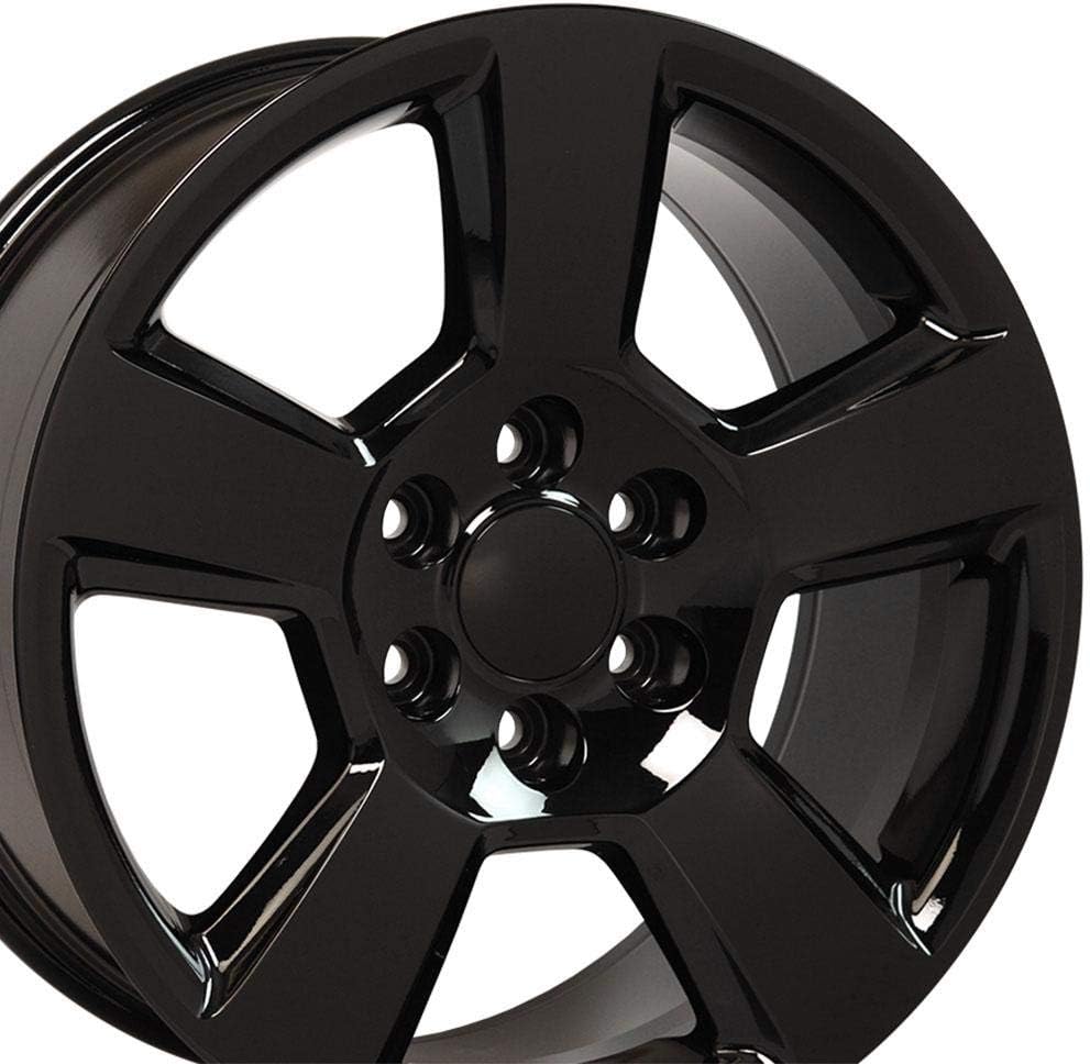 OE Wheels LLC 20 inch Rims Fits Chevy Silverado Tahoe Sierra Yukon Escalade CV76 20x9 Rims Gloss Black SET