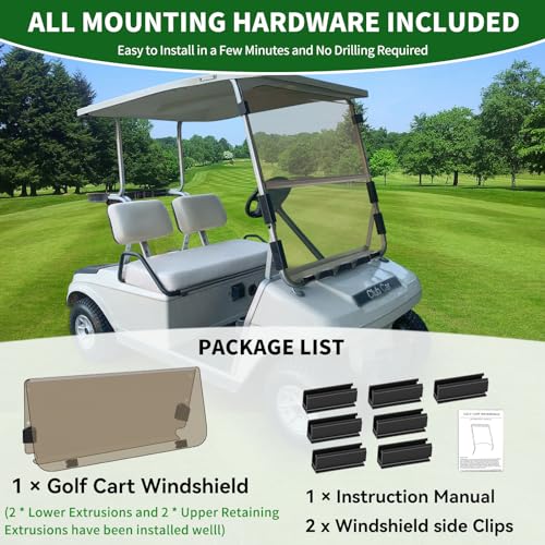 Golf Cart Foldable Windshield 3/16