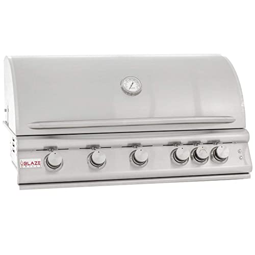 Blaze Outdoor Grill | 40-Inch Stainless Steel Propane BBQ Grill | 5 Burner Barbecue | Premium Outdoor Kitchen Grilling | Rear Infrared Burner & Grill Lights | BLZ-5LTE2-LP