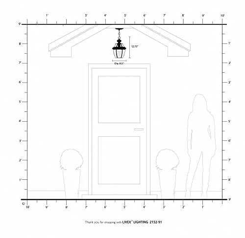 Livex Lighting 2152-07 Monterey 1-Light Outdoor Hanging Lantern, Bronze
