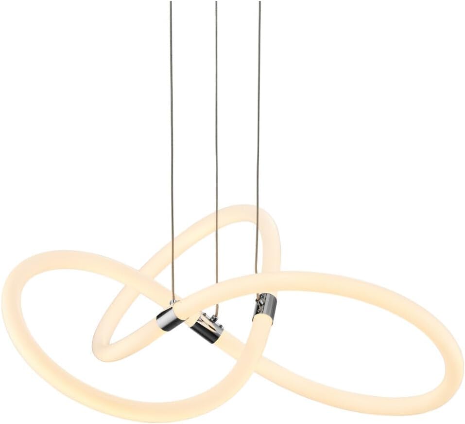 Country Cottage Chandelier Chrome Silicone Integrated LED Dimmable