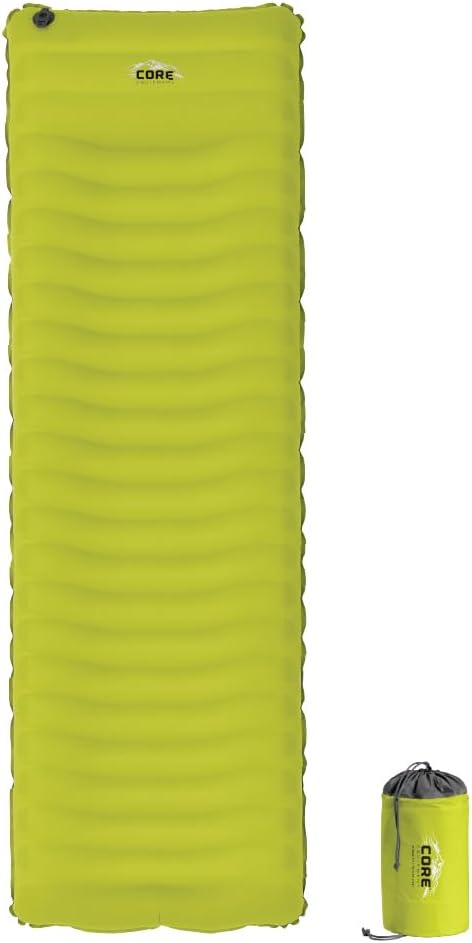 CORE Sleeping Pad for Camping | Perfect Ultralight Sleeping Mat for Tents & Camping Gear | Lightweight & Inflatable Blow Up Mattress for Travel, Hiking & Outdoor Use