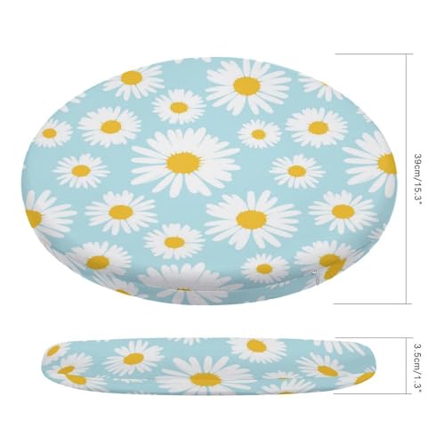 Chair Pads Fashion Print Memory Foam Round Old Vintage Baseball Seat Cushion for Patio Office Kitchen Car Chair Seat, Removable Washable Cover