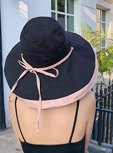 Women's Sun Hat Packable Reversible Bucket Hat UV Sun Protection Wide Brim Summer Beach Cap