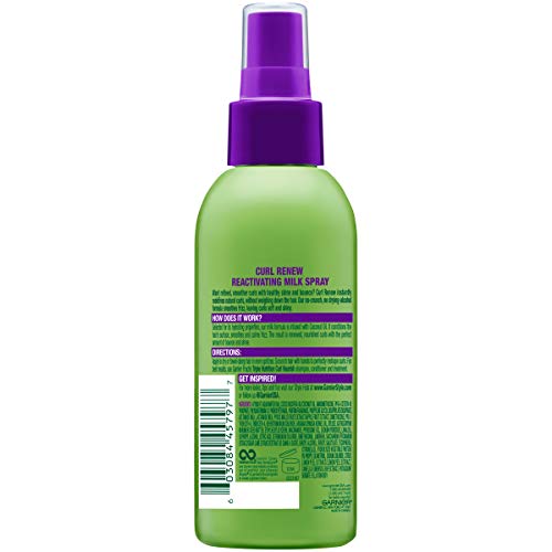 Garnier Fructis Style Curl Renew Reactivating Milk Spray, for Naturally Curly Hair, 5.0 Fl Oz, 1 Count (Packaging May Vary)