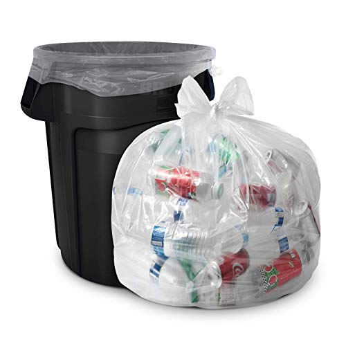 Aluf Plastics 33 Gallon Clear Trash Bags - 33