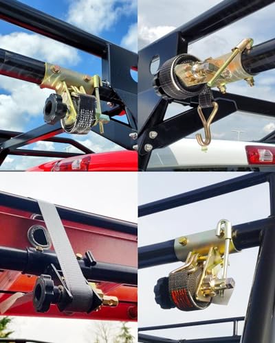 Ladder Rack Ratchet Straps with J-Hook (4 PCS), 1.4