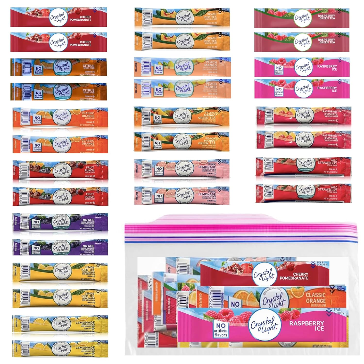 Doofie Deals Crystal Light Ultimate Variety Pack, 15 Flavors, 30 Water Enhancer Packets, 2 Of Each Delicious Flavor