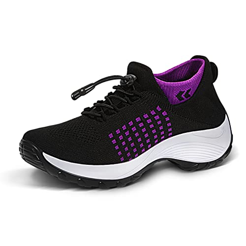 Orthopedic Sneakers Breathable Women Walking Shoes Slip on Trainers Women's Comfortable Casual Ladies Athletic Shoe Thick Bottom