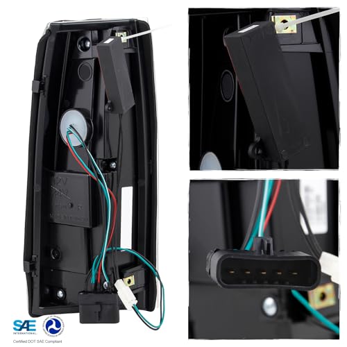 AKKON - Fit Chevy/GMC C1500/K1500 Suburban/Tahoe GMC Yukon Chevy Blazer Cadillac Escalade LED Tail Lights Black Smoke Rear Lamp