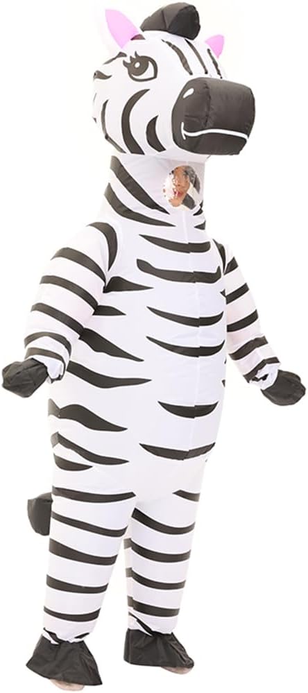 Zebra Costume Inflatable for Adult Funny Blow up Animal Suits Cosplay Halloween Christmas Costume