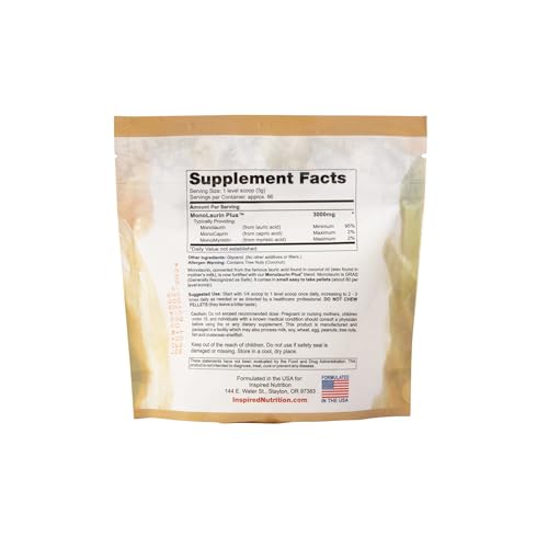 UltraLaurin ® Monolaurin Supplement for Immune Support and Gut Health - Monolaurin Pellets - 21oz - 200 Servings, 3000 mg Each