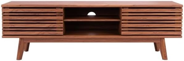 Safavieh Home Collection ESMA Walnut 2-Shelf 2-Door Media (65-inch Flat Screen) TV Stand
