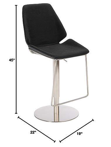 Safavieh Home Collection Pierro Black Faux Leather/Gold Adjustable Gas Lift Bar Stool