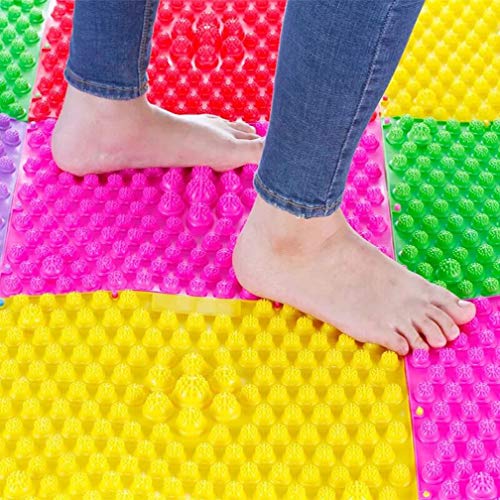 Foot Massage Mat Acupressure Mat Foot Reflexology Walking Toe Plate Massage Pad Bathroom Mat Yoga Mat Anti-Slip Mat Outdoor Game 2 PCS (Green)