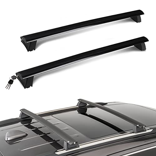 DNA MOTORING PT-ZTL-8082 Pair Aluminum Car Roof Rack Cross Bars Compatible with 07-17 Jeep Patriot,Black