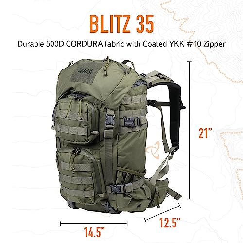 Mystery Ranch Blitz 35 Backpack - Tactical Daypack Molle Hiking Packs, 35L, S/M, Black
