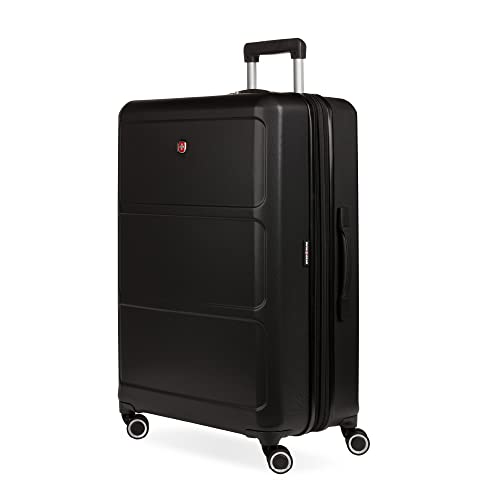 SwissGear 8090 Hardside Expandable Luggage with Spinner Wheels, Burgundy, Checked-Large 28-Inch