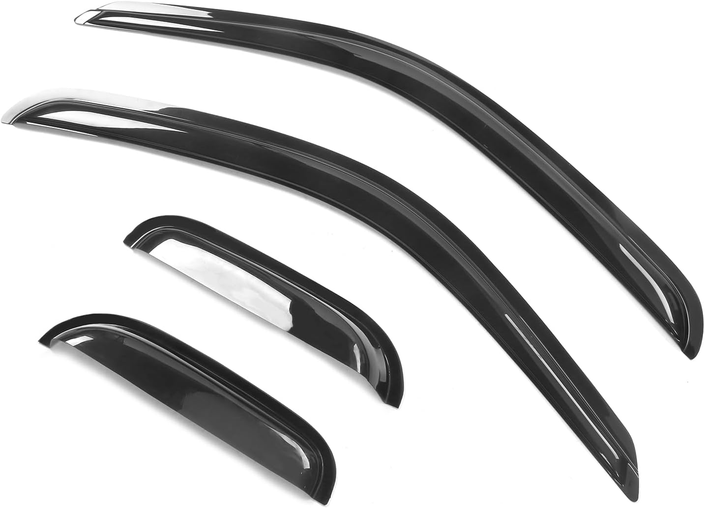 Window Visors Compatible with 1995-2004 Toyota Tacoma, Sun Rain Guard Vent Smoke Slim Style Wind Deflector 4Pcs by IKON MOTORSPORTS, 1997 1997 1998 1999 2000 2001 2002 2003