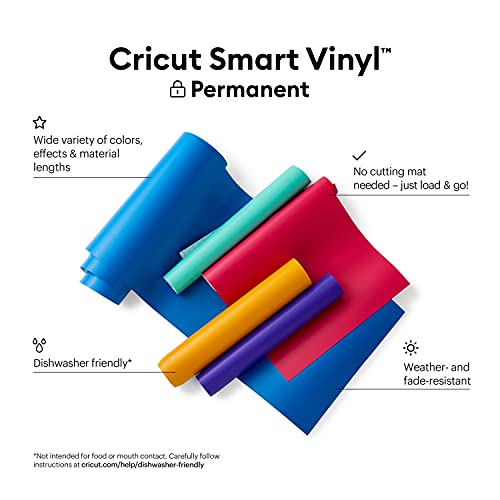 Cricut Smart Permanent Vinyl (13in x 12ft, Shimmer Black) for Explore and Maker 3 - Matless cutting for long cuts up to 12ft