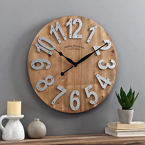 FirsTime & Co. Slat Wood Wall Clock, 22.5