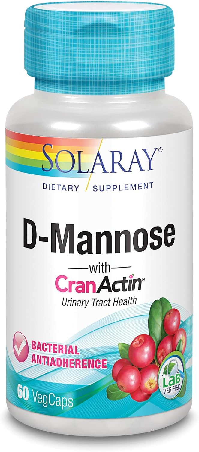 Solaray CranActin D-Mannose, Urinary Tract Health, 1,000 mg, 60 VegCaps