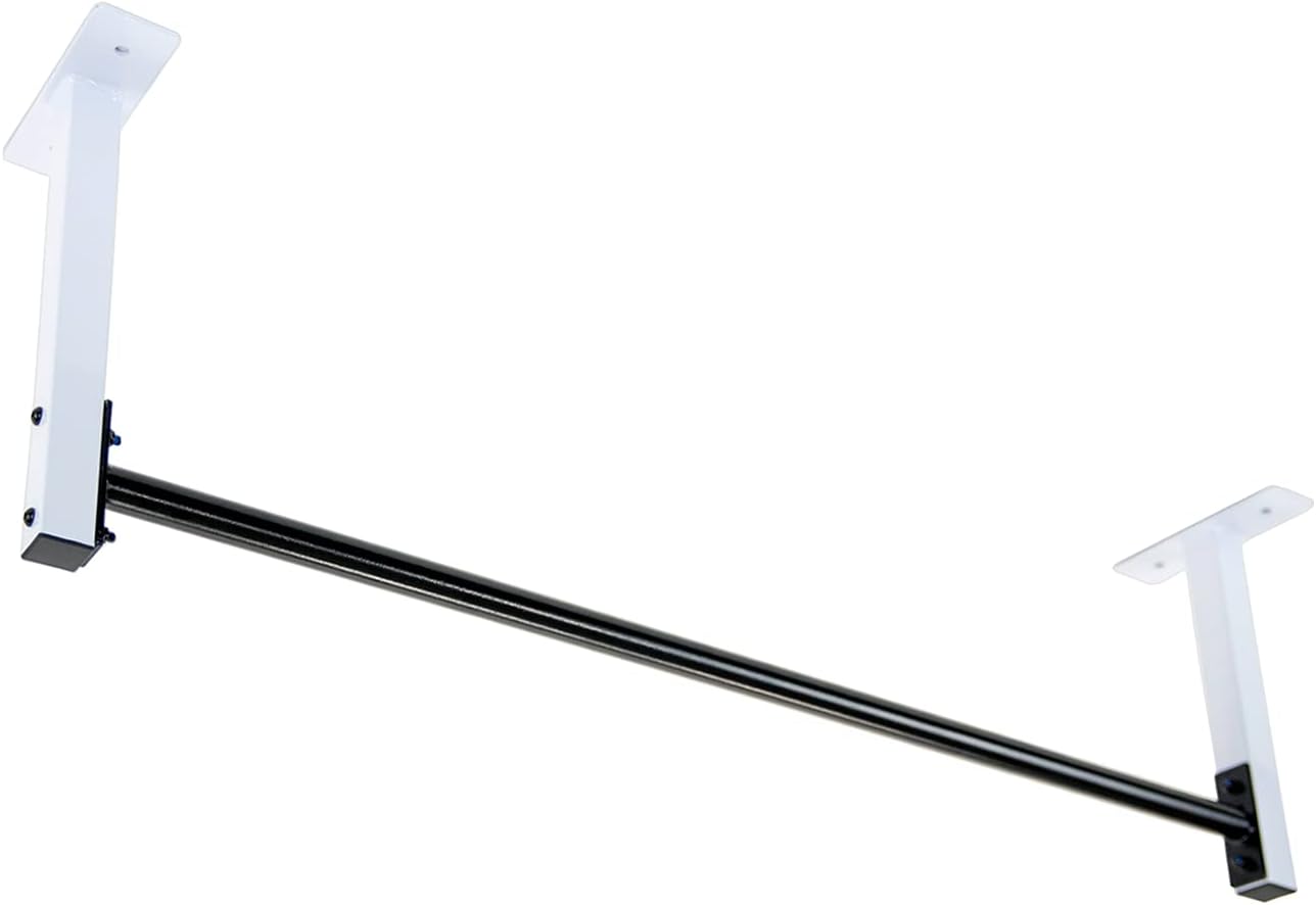 Ultimate Body Press Ceiling Mount Pull Up Bar for 8 Foot Ceilings, Steel Through-Bolted 48” Straight Bar with 14” Risers, Fits 16”and 24” Joist Spacing, Max 450lbs, USA Designed and Backed