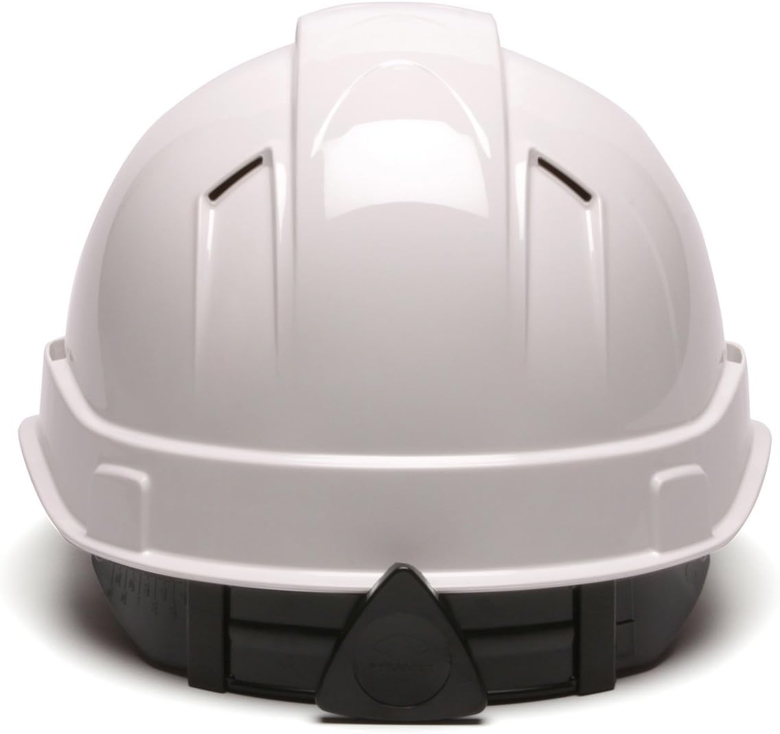 Pyramex Ridgeline Cap Style Hard Hat, Vented, 4-Point Ratchet Suspension, White