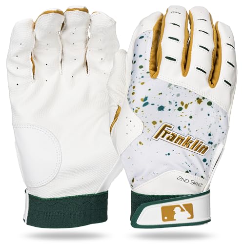 Franklin Sports MLB 2nd Skinz Batting Gloves - Adult + Youth Baseball + Softball Batting Gloves - Men's + Kids Baseball, Teeball + Softball Gloves - Multiple Sizes + Colors Available