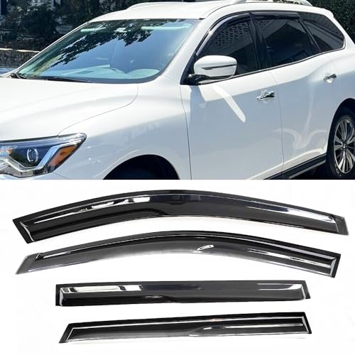 4-pcs Sun Shade Rain Guard Window Visors Vent Deflectors Compatible with 2016-2020 Toyota Tacoma Crew/Double Cab Pickup SUV Truck Accessories Snow Wind Deflector 194768