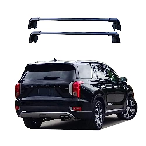 ROKIOTOEX Coyote Roof Rack Crossbars Fit for 2020-2024 Hyundai Palisade Flush Side Rails, Lockable Cross Bars for Rooftop Cargo Box Luggage, Ski Board, Bike Carrier – Black