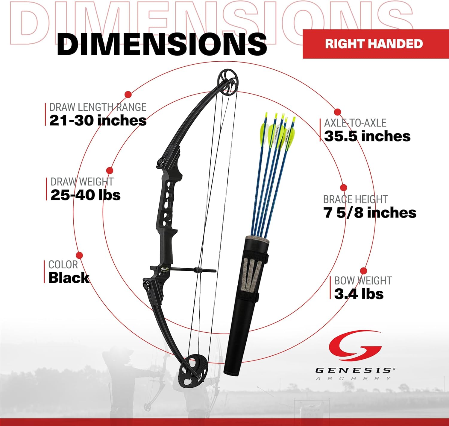 Genesis Gen-X Compound Bow, Right Handed, Black