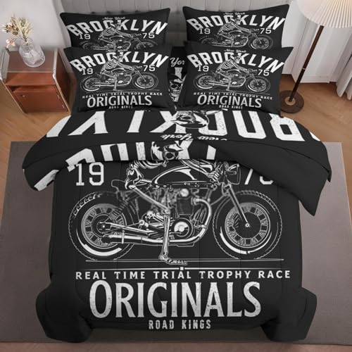 5 Pcs Comforter Set Twin Size, Orange Autumn Leaves Bed in a Bag with Flat Sheet and Fitted Sheet for Kids and Adults, Moon Halloween Gothic Bedding Set with Pillowcase & Sham