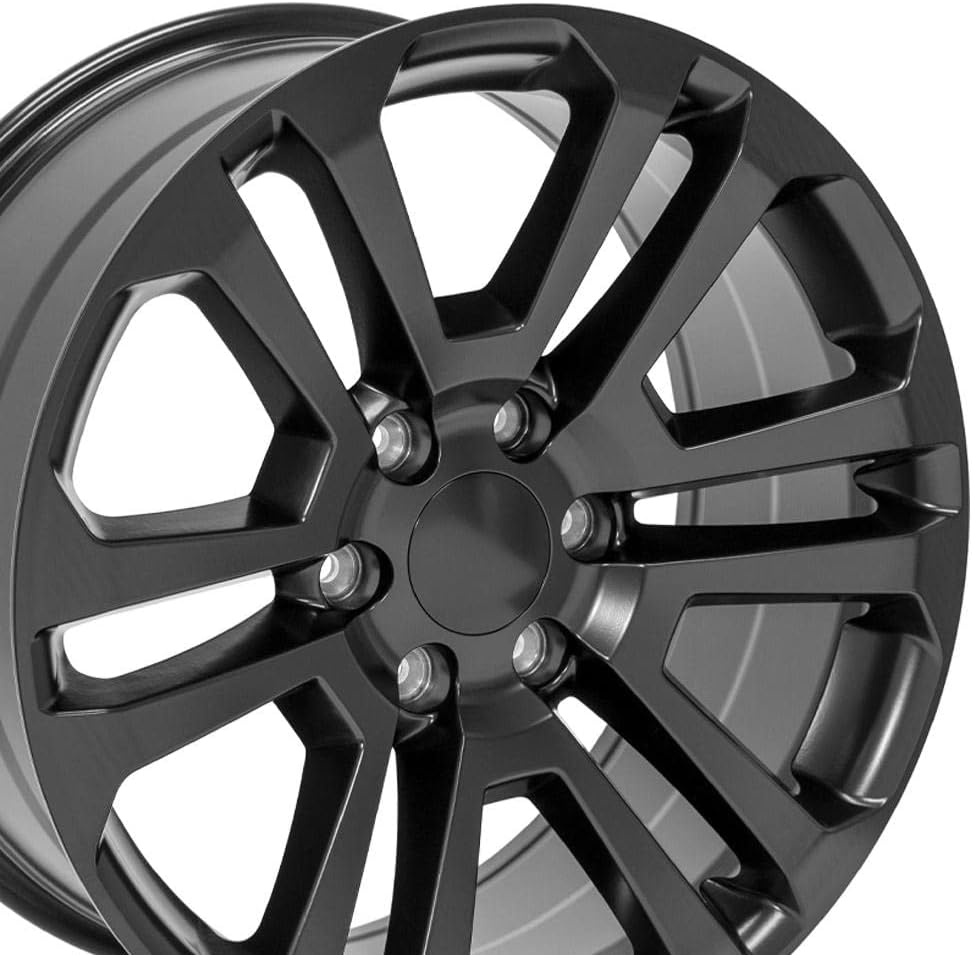 OE Wheels LLC 20 inch Rims Fits Chevy Silverado Tahoe Sierra Yukon Escalade CV99 Satin Black 20x9 CK158 Rim Hollander 4741 SET