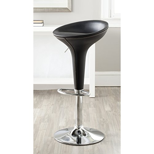 Safavieh Home Collection Shedrack Black Adjustable Swivel Gas Lift 23.2-31.7-inch Bar Stool