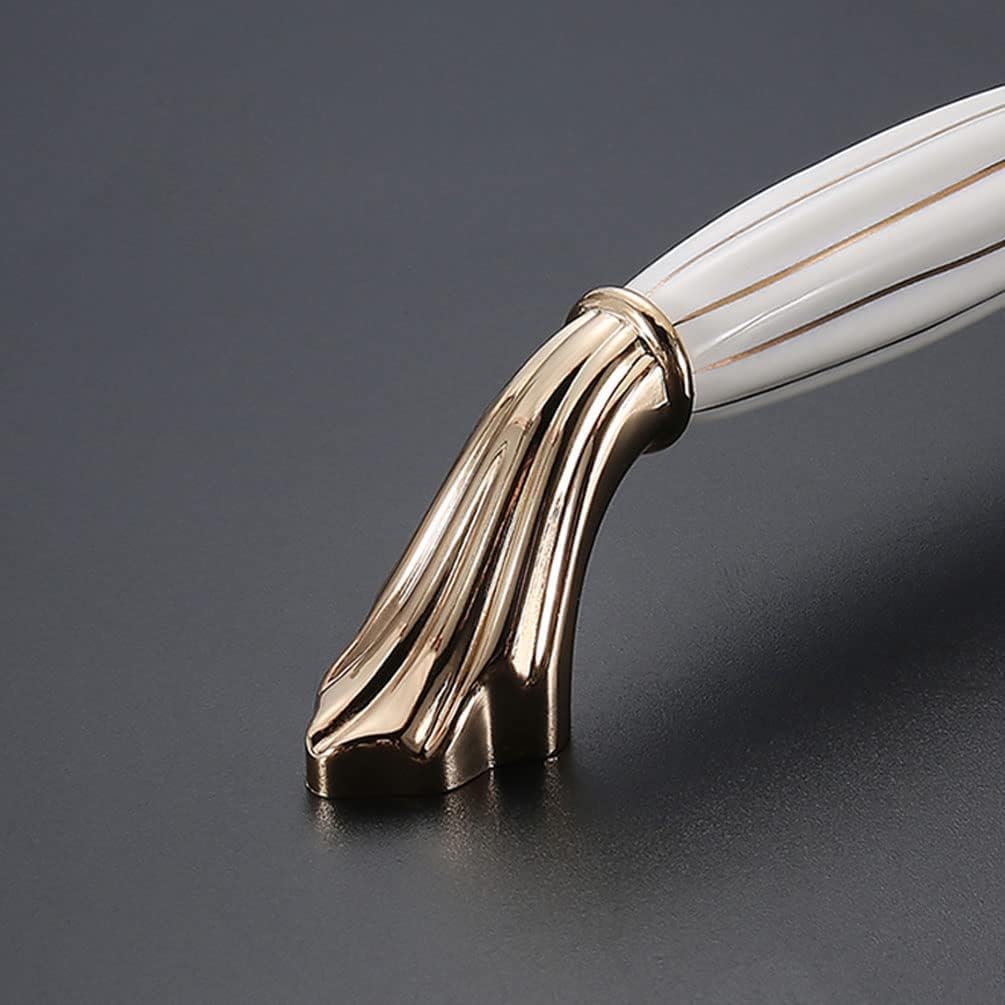 Furniture Ceramic Knob - 6 Pieces Furniture Pulls Ceramic Drawer Handles Modern Fashion Kitchen Cabinet Handles Bow Shaped Handle Bathroom Dresser Wardrobe Pulls Screws Included