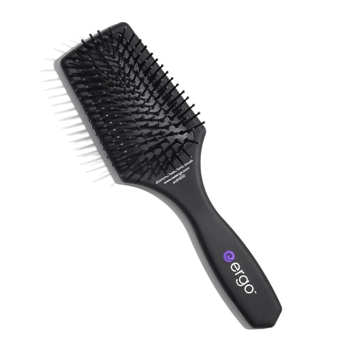 Ergo Ionic Paddle Hair Brush – Large Polishing Brush for Long-Lasting Shine, Detangling Brush for Wet & Dry Hair Care, Hair Styling Tool for Blow Drying (ER1000)