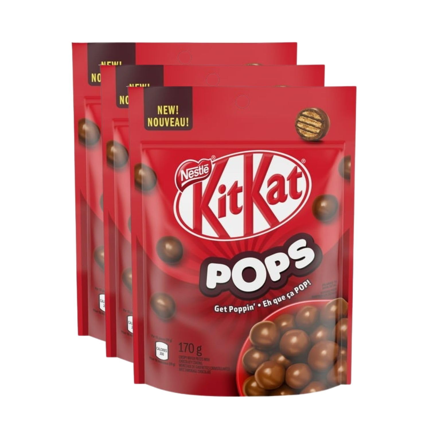Generic KIT-KAT POPS Milk Chocolatey Snacks Pouch, 170 g/6 oz (Pack of 3) Shipped from Canada, Mini