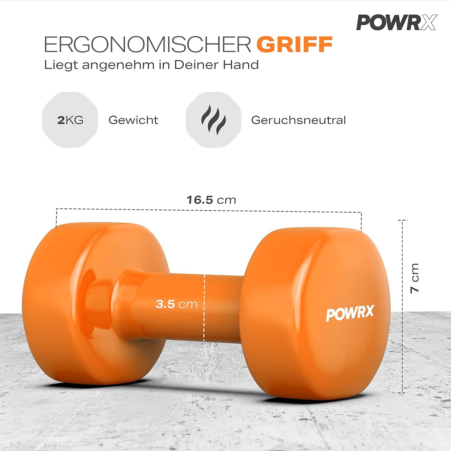 POWRX Vinyl Dumbbell Sets 0.5kg - 10kg | 1lbs-22lbs - Ideal hand weights sets for women, 6.5