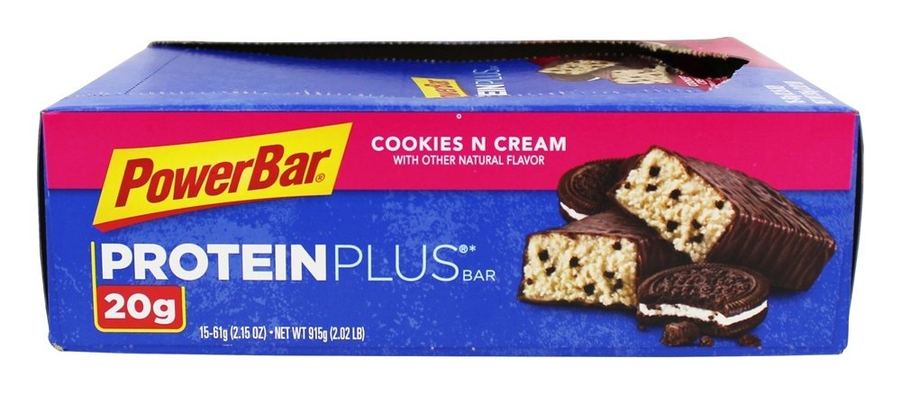 PowerBar Protein Plus Bar, Cookies N Cream, 15 Bars, 2.15 oz (61 g) Each