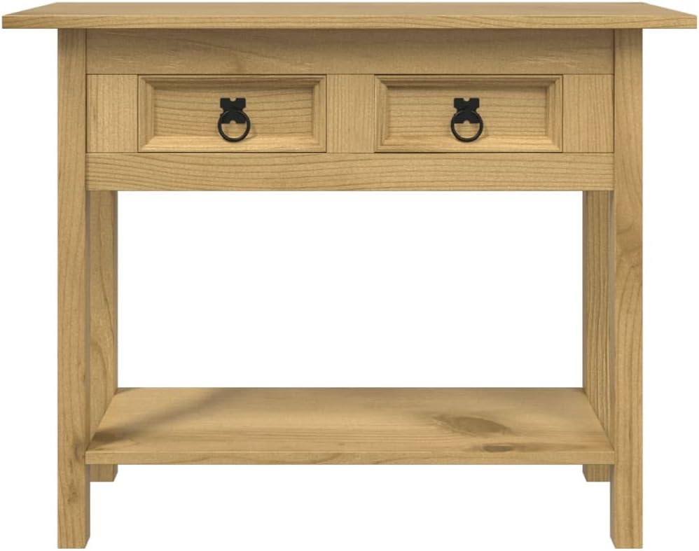 Console Table Mexican Pine Corona Range,Bedroom Table,Console Table,Wall Table,Hallway Table,Dressing Console Table,with 2 Drawers and 1 Shelf,for Living Room, Bedroom, Office, 35.4