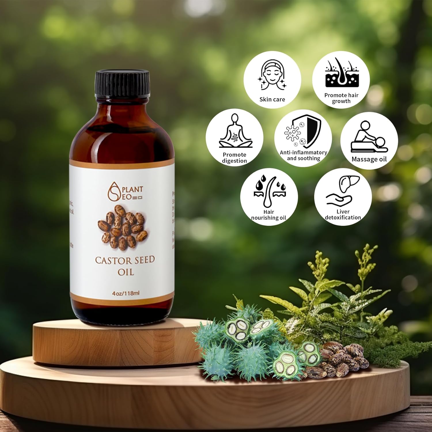 Castor Oil Pack Wrap Kit-Castor Oil Packs for Women，100% Pure Organic Castor Oil Cold Pressed Glass Bottle for Liver Detox, Insomnia, Thyroid & Breast