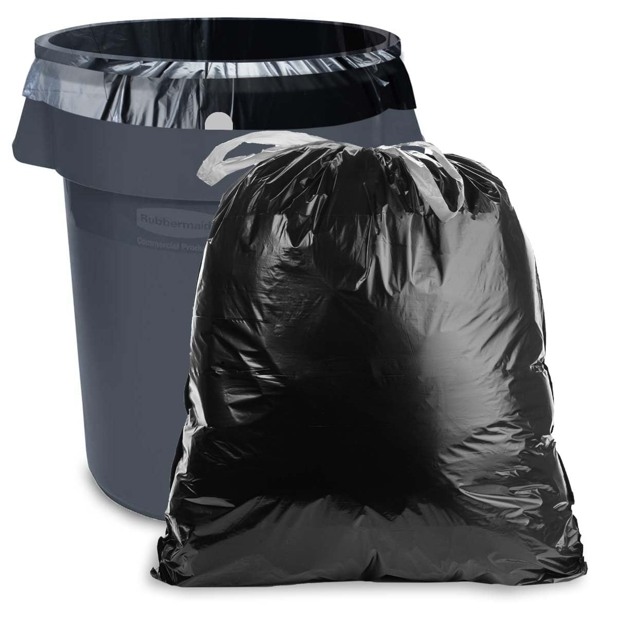 Ultrasac 39 Gallon 1.1 MIL Black Drawstring Trash Bags - 33.5