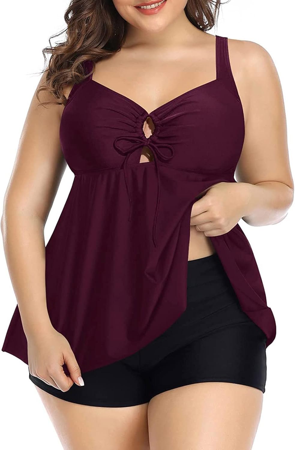 prime of day sales, tankini swimsuits for women with skirt bottom, tankini swimsuits for women with skirt 2 piece, swimsuits for older women 2 piece tankini dress with swim skirt, Wine